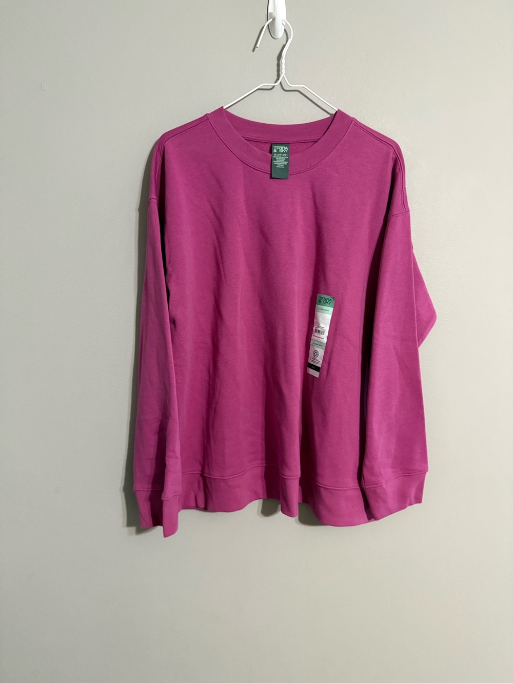 Terra & Sky Women’s Meadow Mauve Pink Crewneck Sweatshirt 1x